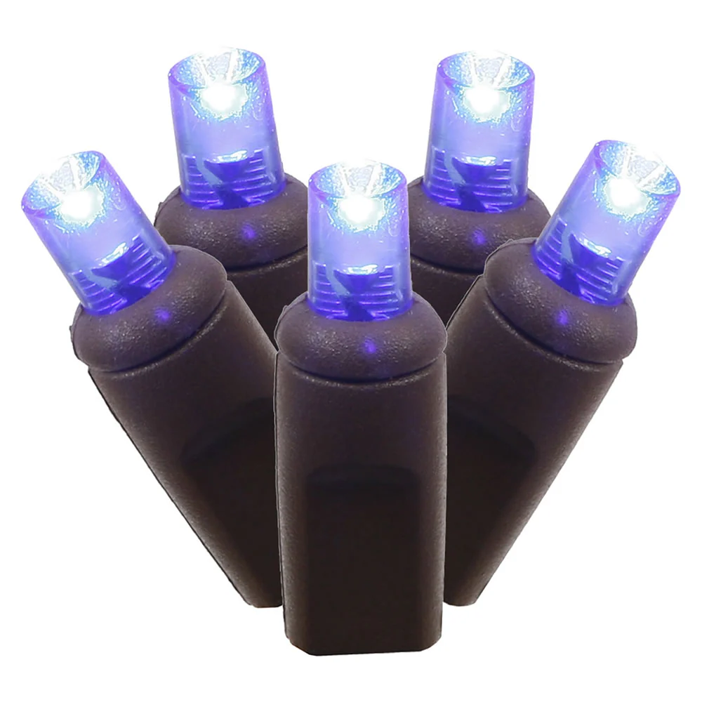 Vickerman 150 Blue Wide Angle LED Single Mold Christmas Net Light Set Brown Wire - Cheap-Us