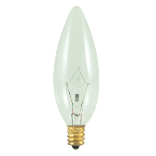 Bulbrite 40CTC/32/3 40 Watt Incandescent B10 Torpedo Chandelier Bulb, Candelabra Base, Clear - Cheap-Us