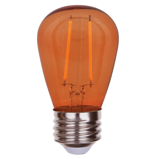 Luxrite LED Filament S14 Light Bulb, E26 Medium Base, 0.5W, Orange Transparent Bulb Finish (LR21733) - Cheap-Us