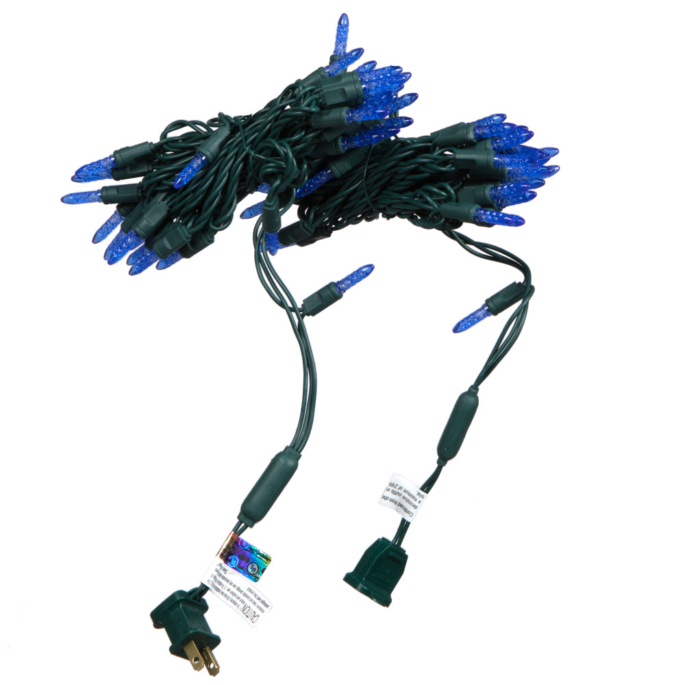 Vickerman 70 Blue M5 Faceted LED Light on Green Wire 4