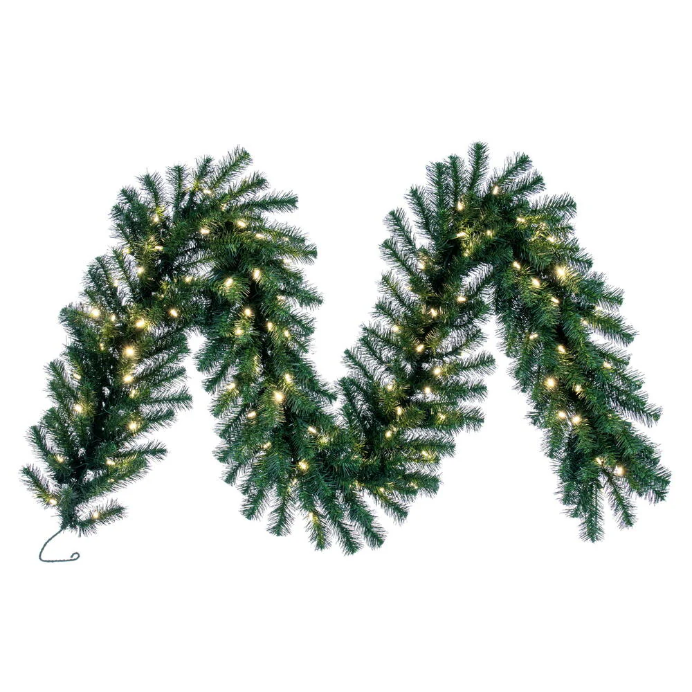 Vickerman 9' Douglas Fir Artificial Christmas Garland Warm White LED Lights - Cheap-Us
