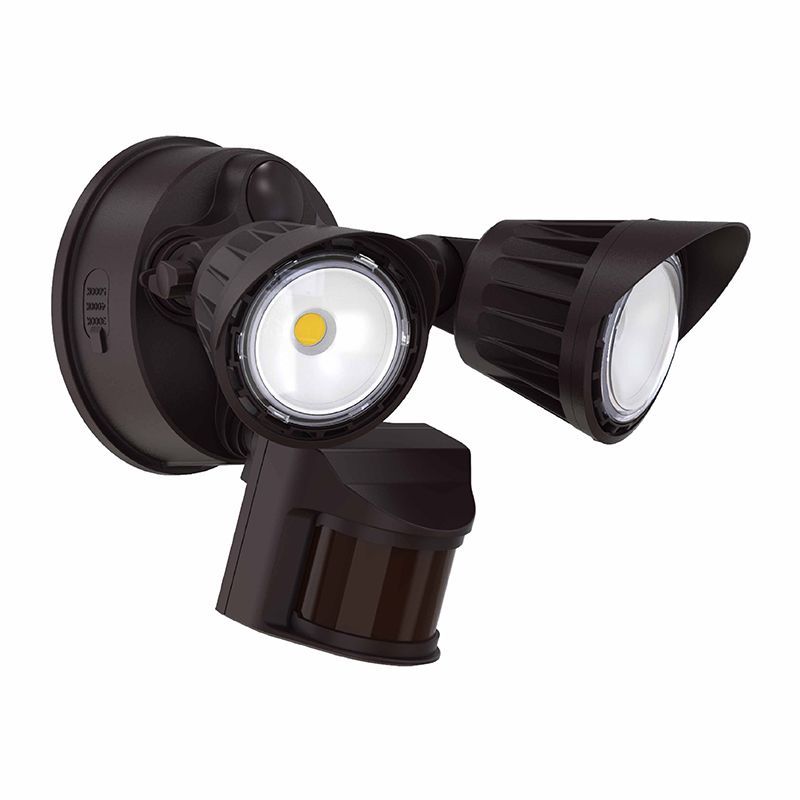 Westgate LED Security Lights With PIR Sensor, 120VAC, 180° Sensor, 100° Beam Angle (120° 28W) 80% Dim (Or Off) When No Motion Detected, Outdoor Lighting, 20W, 1900 Lumens, 3000K, Bronze Finish, 0% Dim (Or Off) When Motion Detected - Cheap-Us