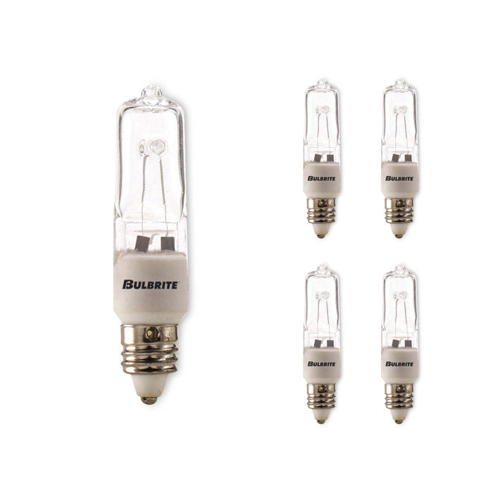 BULBRITE HALOGEN T4 MINI-CANDELABRA SCREW (E11) 35W DIMMABLE LIGHT BULB 2900K/SOFT WHITE 5PK (610035) - Cheap-Us