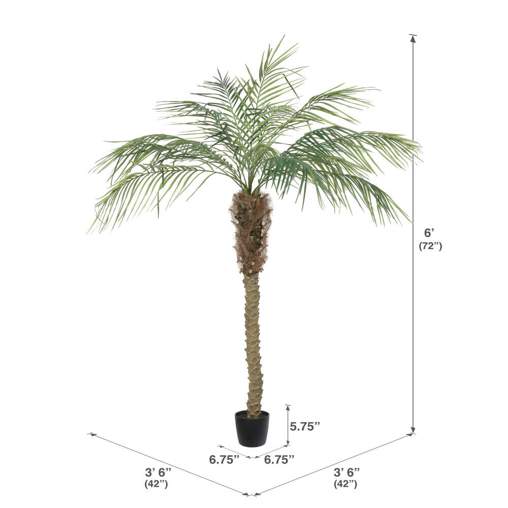 Vickerman 6' Artificial Potted Pheonix Palm Tree. - Cheap-Us