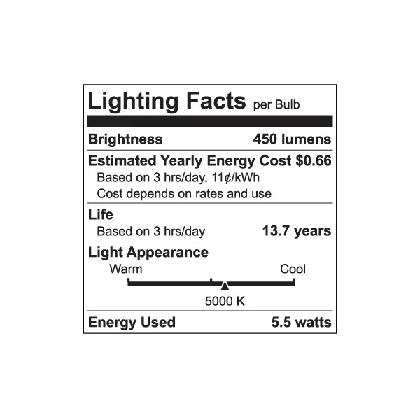 Luxrite LED PAR16 5.5W Bulb, 5000K - Bright White, 450 Lumens, 80 CRI, White Finish, Dimmable (LR21403) - Cheap-Us