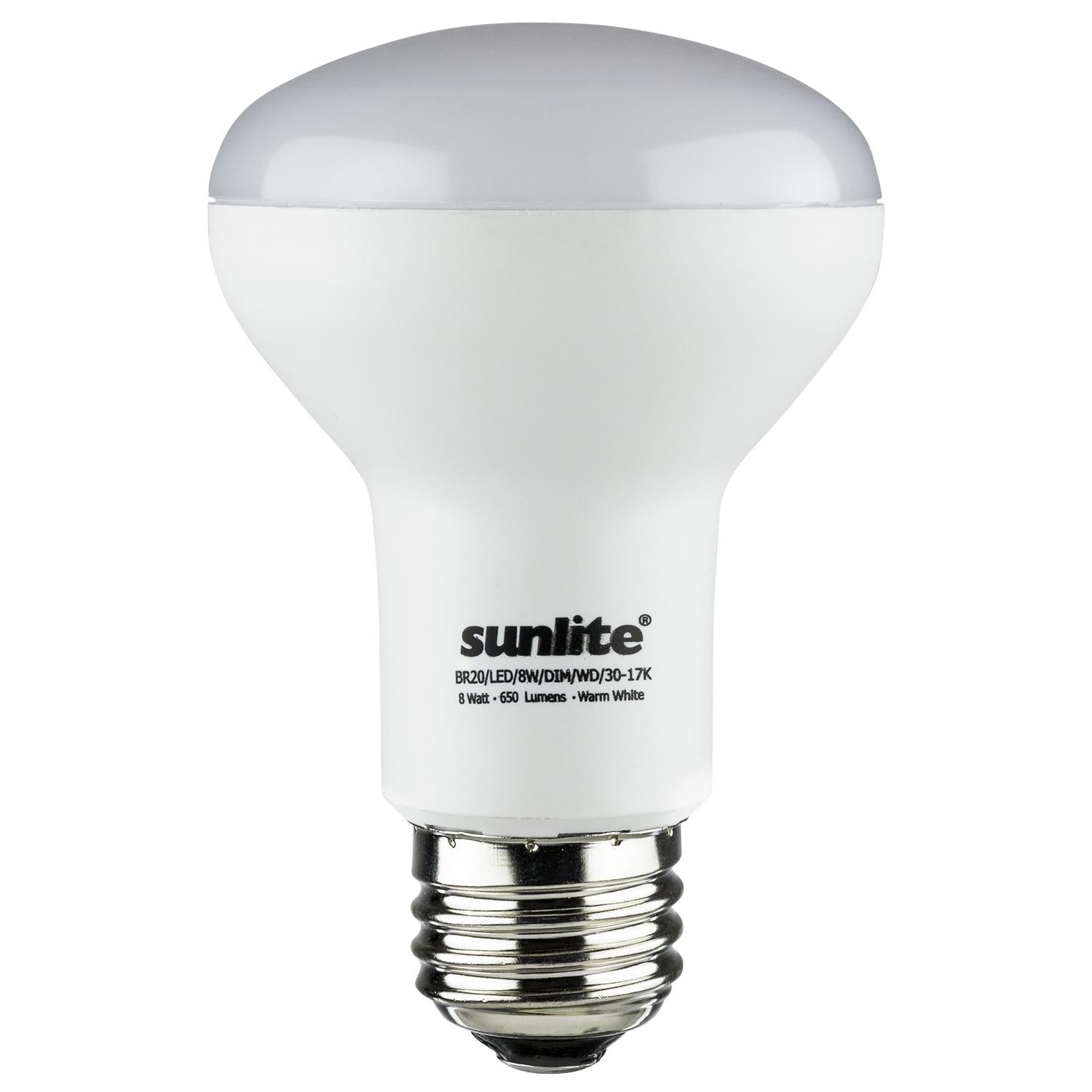 Sunlite LED BR20 Hospitality Series 8W (50W Equivalent) Medium (E26) Base, Warm White - Cheap-Us