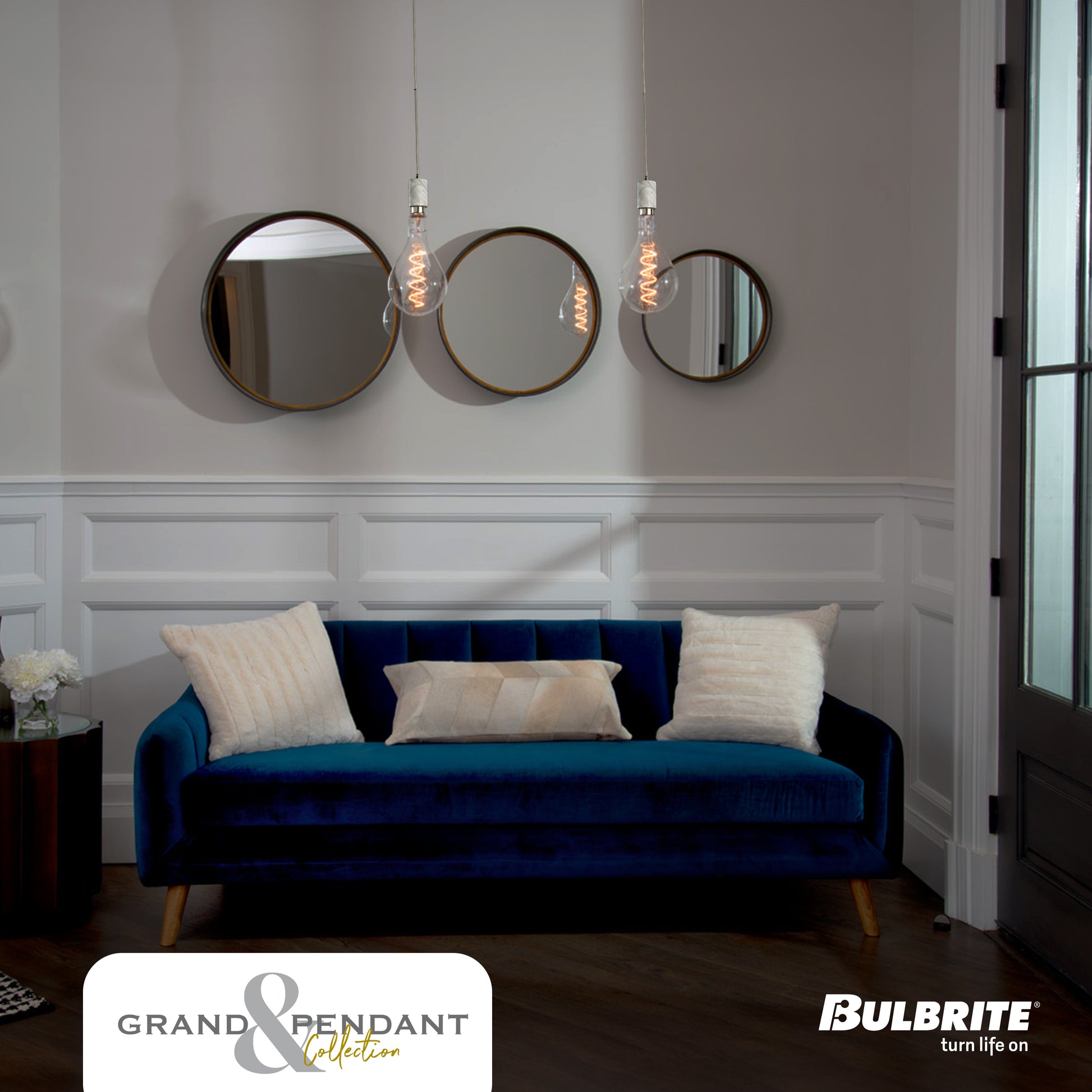 Bulbrite LED Grand Bulb and Pendant Kit of (1) 4 Watt Clear Glass 13