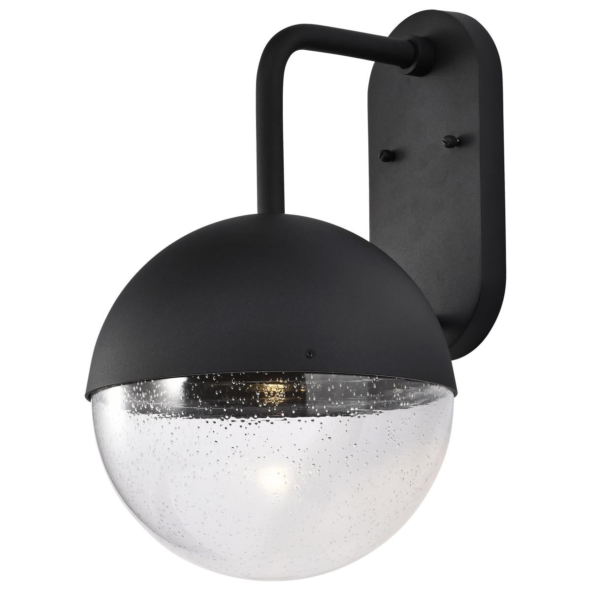 62-1618 ATMOSPHERE 10W LED LG WL LANT Atmosphere; 10W LED; Large Wall Lantern; Matte Black with Clear Seeded Glass - Cheap-Us