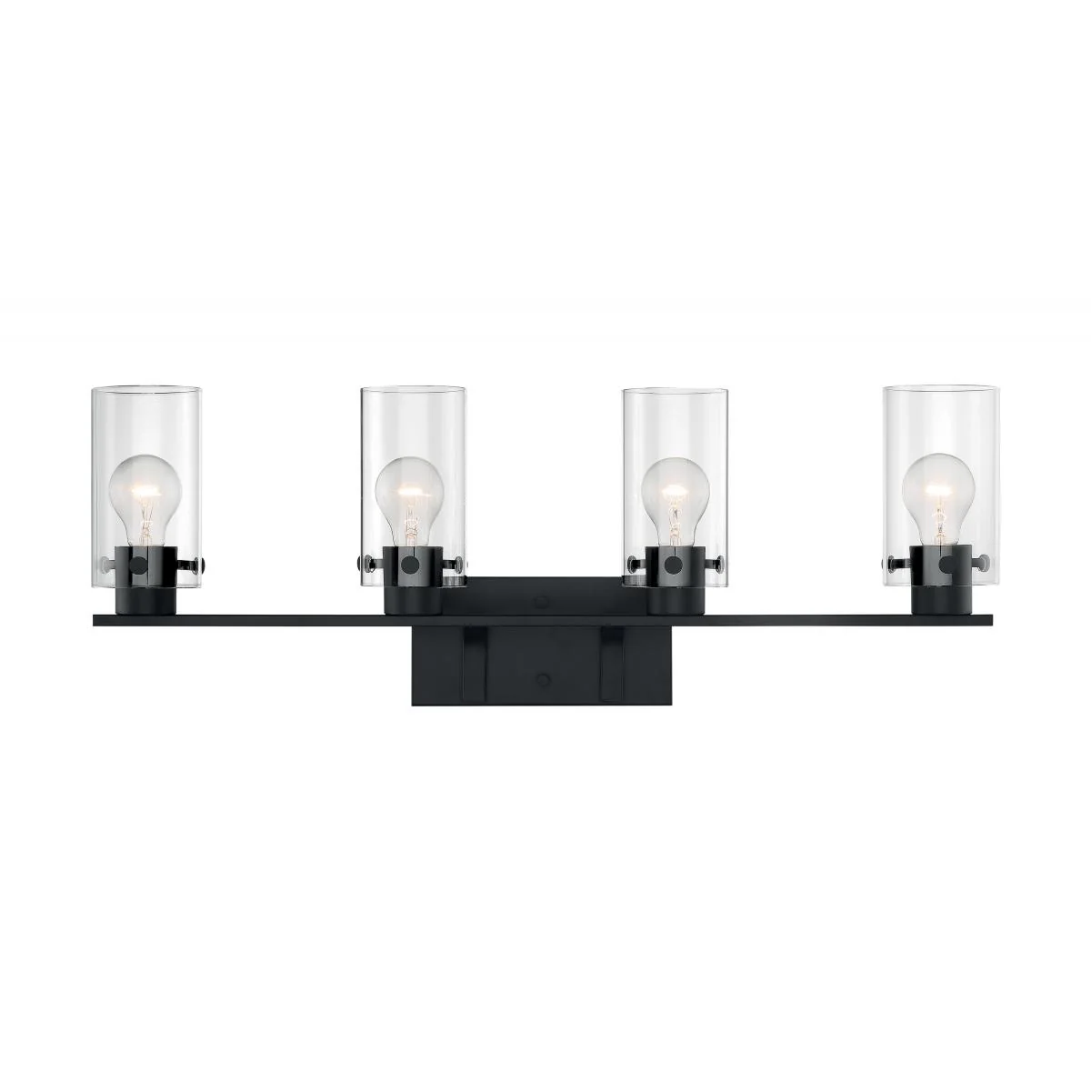 60-7274 SOMMERSET 4 LIGHT VANITY Sommerset - 4 Light Vanity with Clear Glass - Matte Black Finish - Cheap-Us