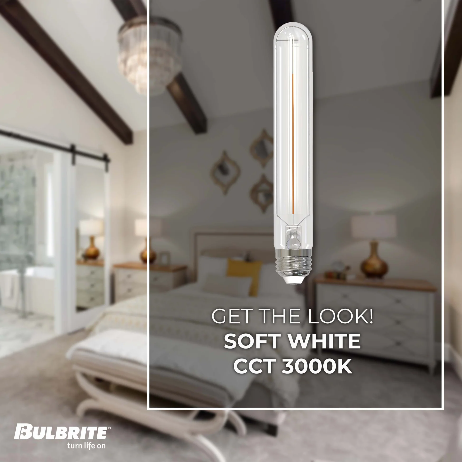 Bulbrite LED Filament Pack of (4) 5 Watt Dimmable 7.5 Inch T9 Light Bulb with Clear Glass Finish and Medium (E26) Base - 3000K (Soft White Light), 300 Lumens - Cheap-Us