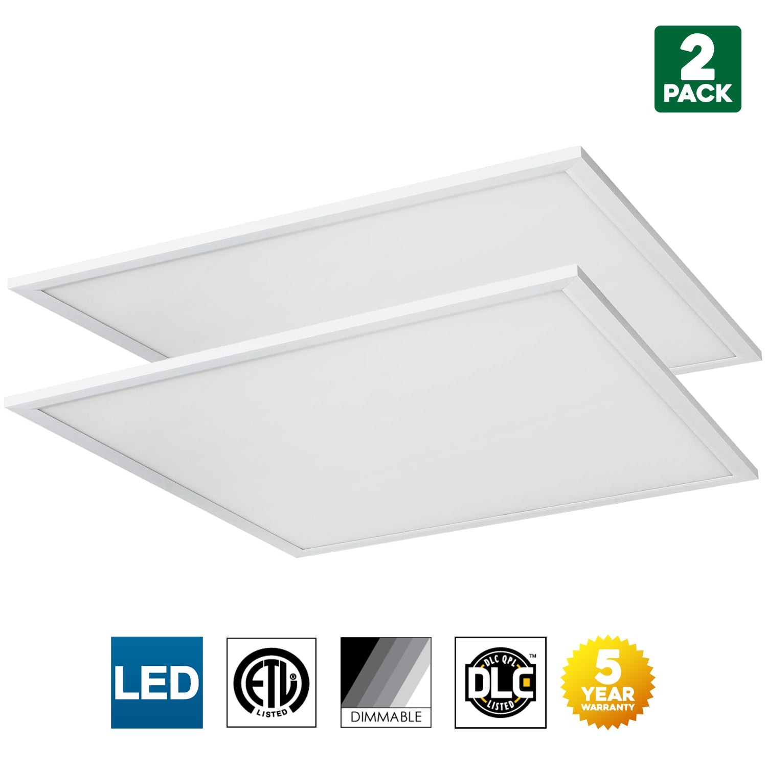 Sunlite LED Light Panel, 2x2 Feet, 40 Watt, 4000K Cool White, 4220 Lumens, Dimmable, DLC Listed, 50,000 Hour Average Life Span - Cheap-Us