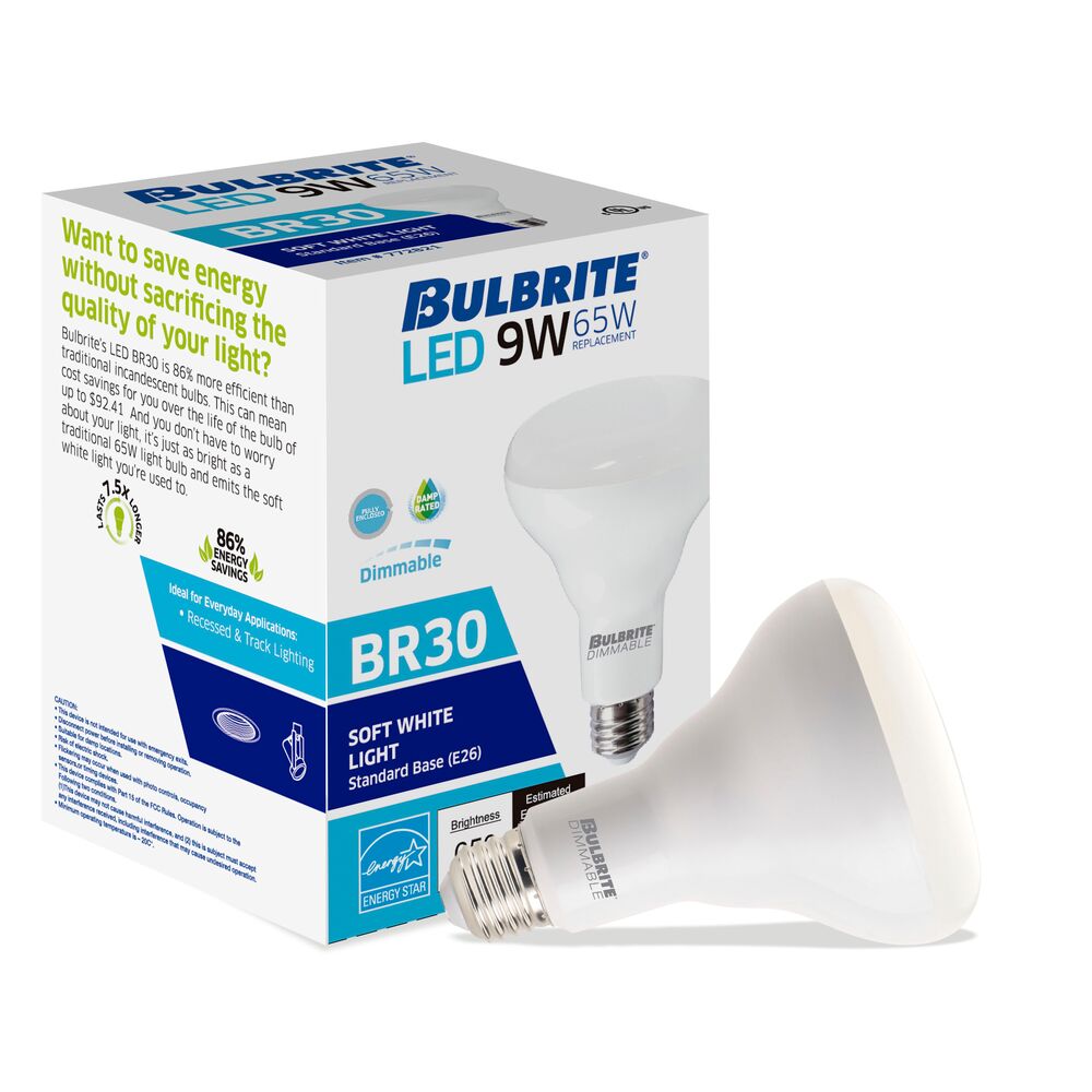 Bulbrite LED BR30 Dimmable Medium Screw Base (E26) Light Bulb 65 Watt Equivalent 3000K, Frost 48-Pack - Cheap-Us