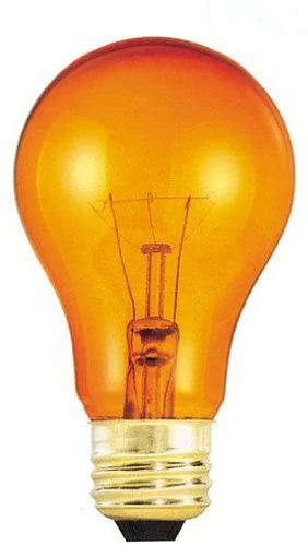 Bulbrite 25A/TO-12PK 25 Watt Incandescent  A19, Medium Base, Transparent Orange, 12-Pack - Cheap-Us