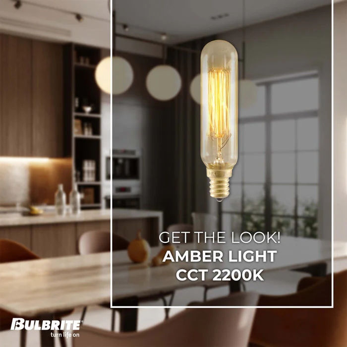 BULBRITE INCANDESCENT T6 CANDELABRA SCREW (E12) 25W DIMMABLE NOSTALGIC LIGHT BULB 2200K/AMBER 4PK (132506) - Cheap-Us
