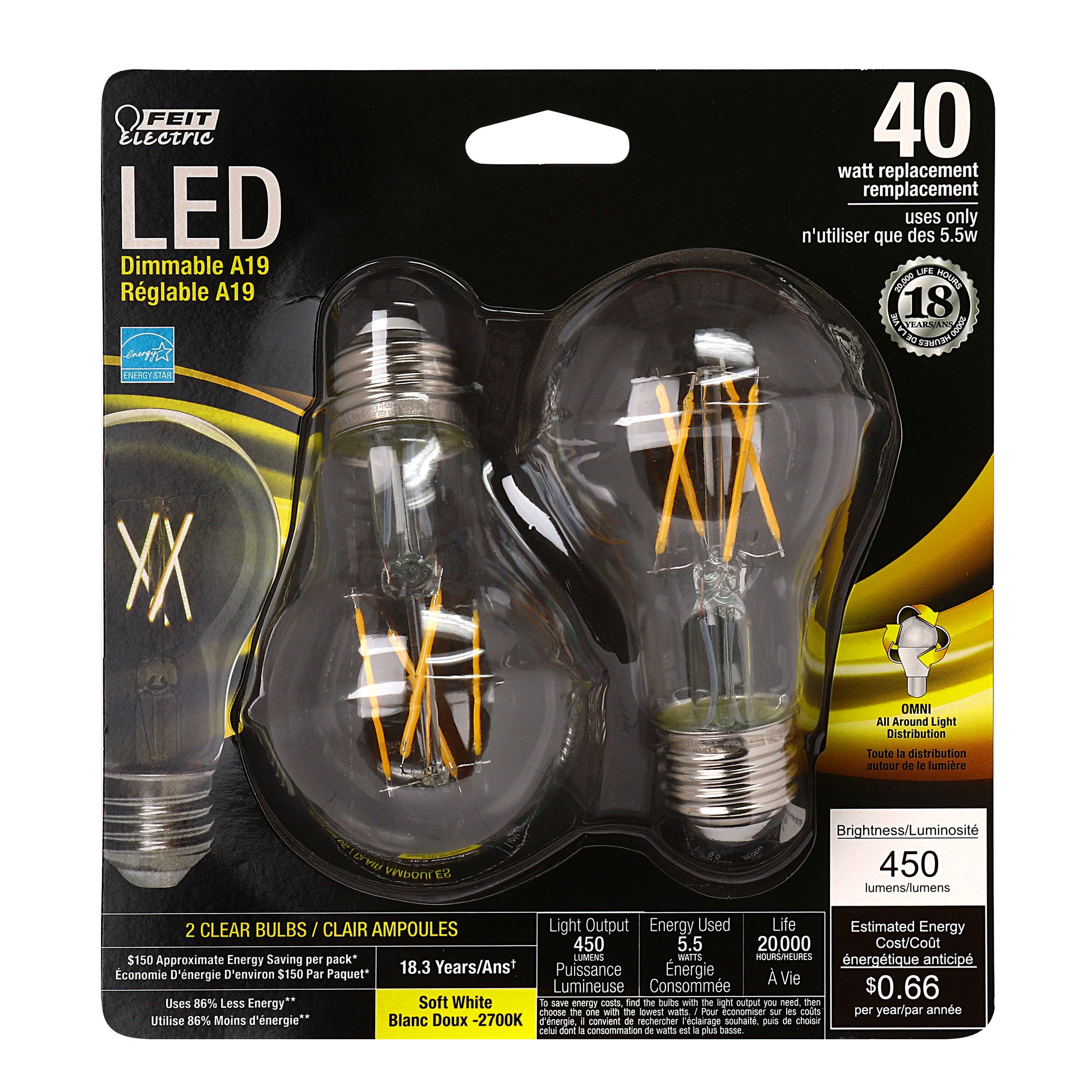450 Lumen 2700K Dimmable LED - Cheap-Us