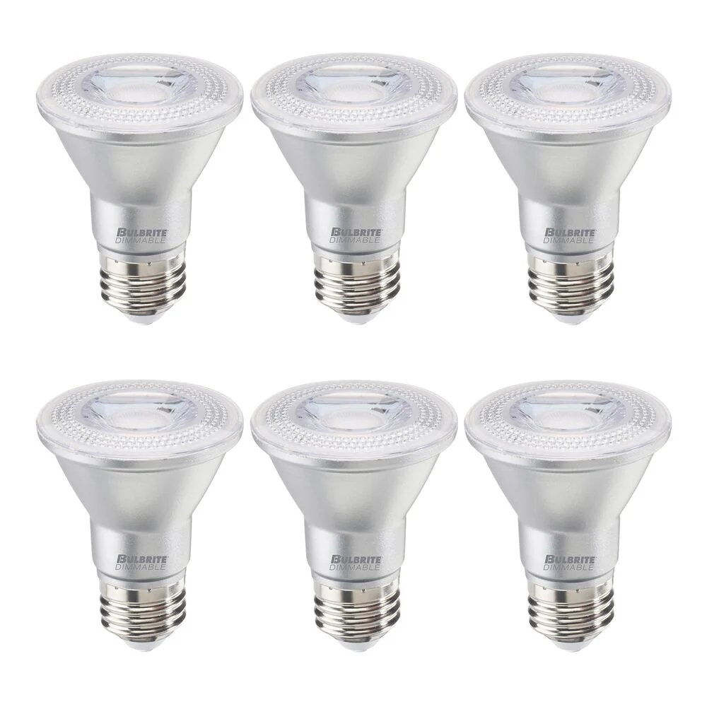 Bulbrite Pack of (6) 6.5 Watt Dimmable Flood PAR20 Medium (E26) LED Bulb - 488 Lumens, 2700K, and 90 CRI - Cheap-Us