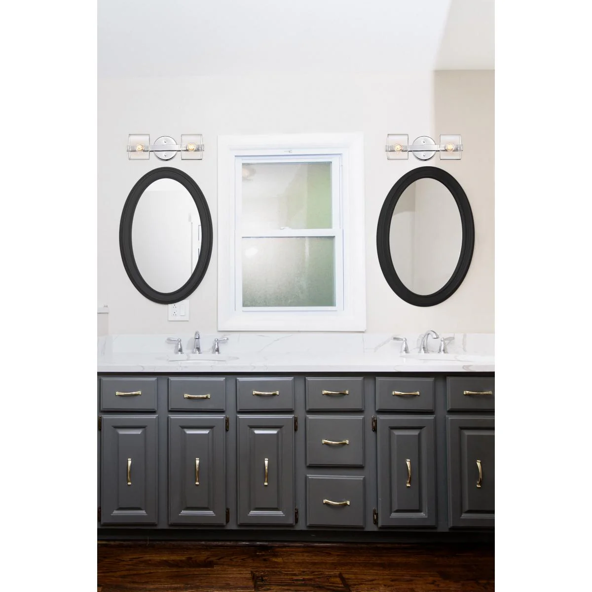 60-8072 MARLOWE 2 LIGHT VANITY Marlowe; 2 Light Vanity; Polished Nickel with Clear Glass - Cheap-Us