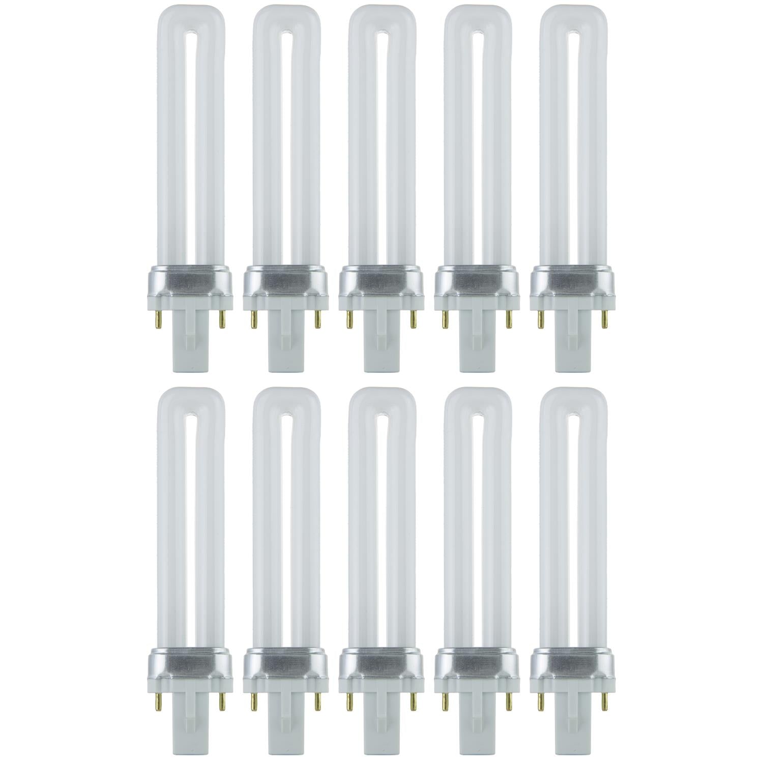 Sunlite 7 Watt PL 2-Pin Single U-Shaped Twin Tube, G23 Base, Warm White - Cheap-Us