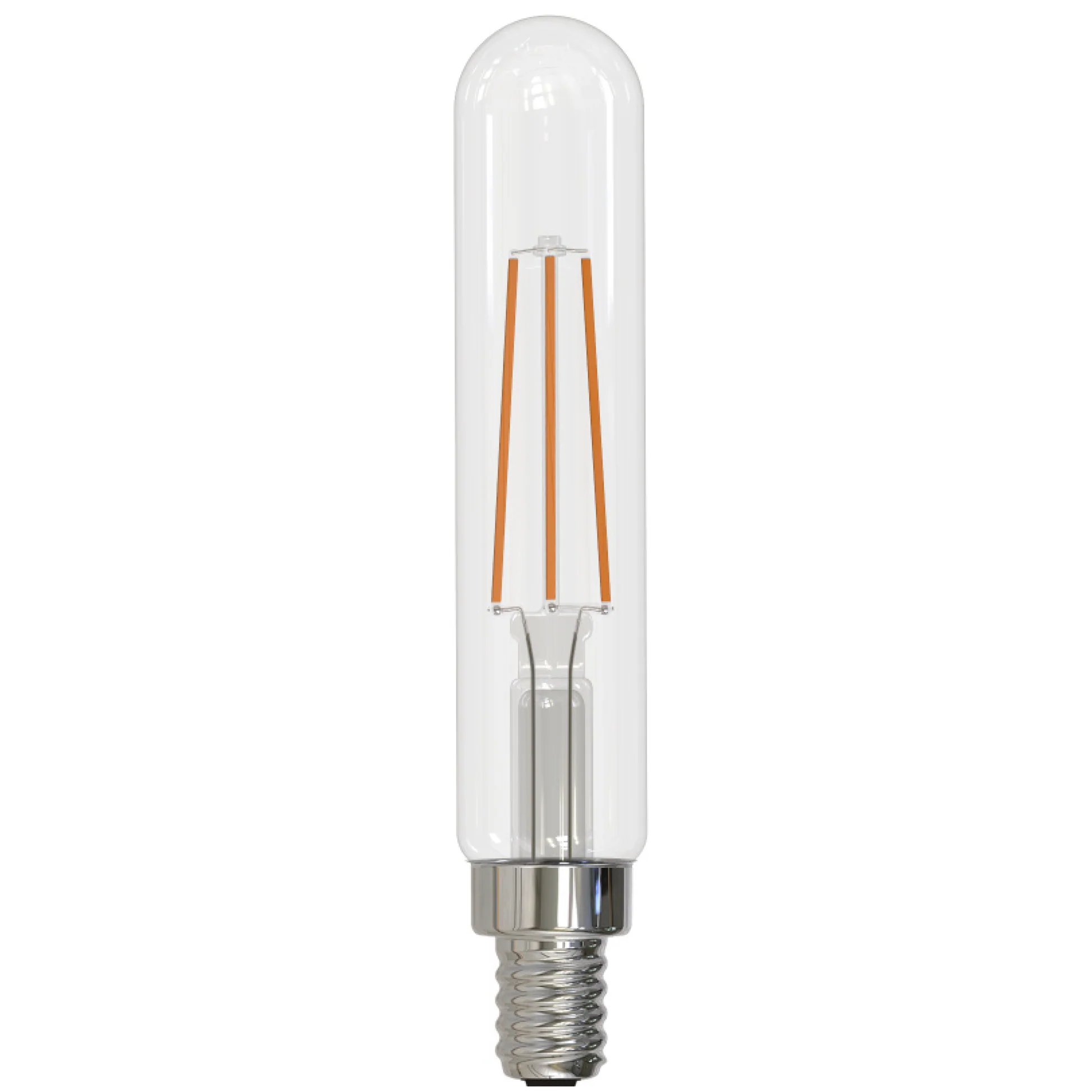 Bulbrite LED Filament 4.5 Watt Dimmable T8 Light Bulb with Clear Glass Finish and Candelabra (E12) Base - 2700K (Warm White Light), 450 Lumens - Cheap-Us