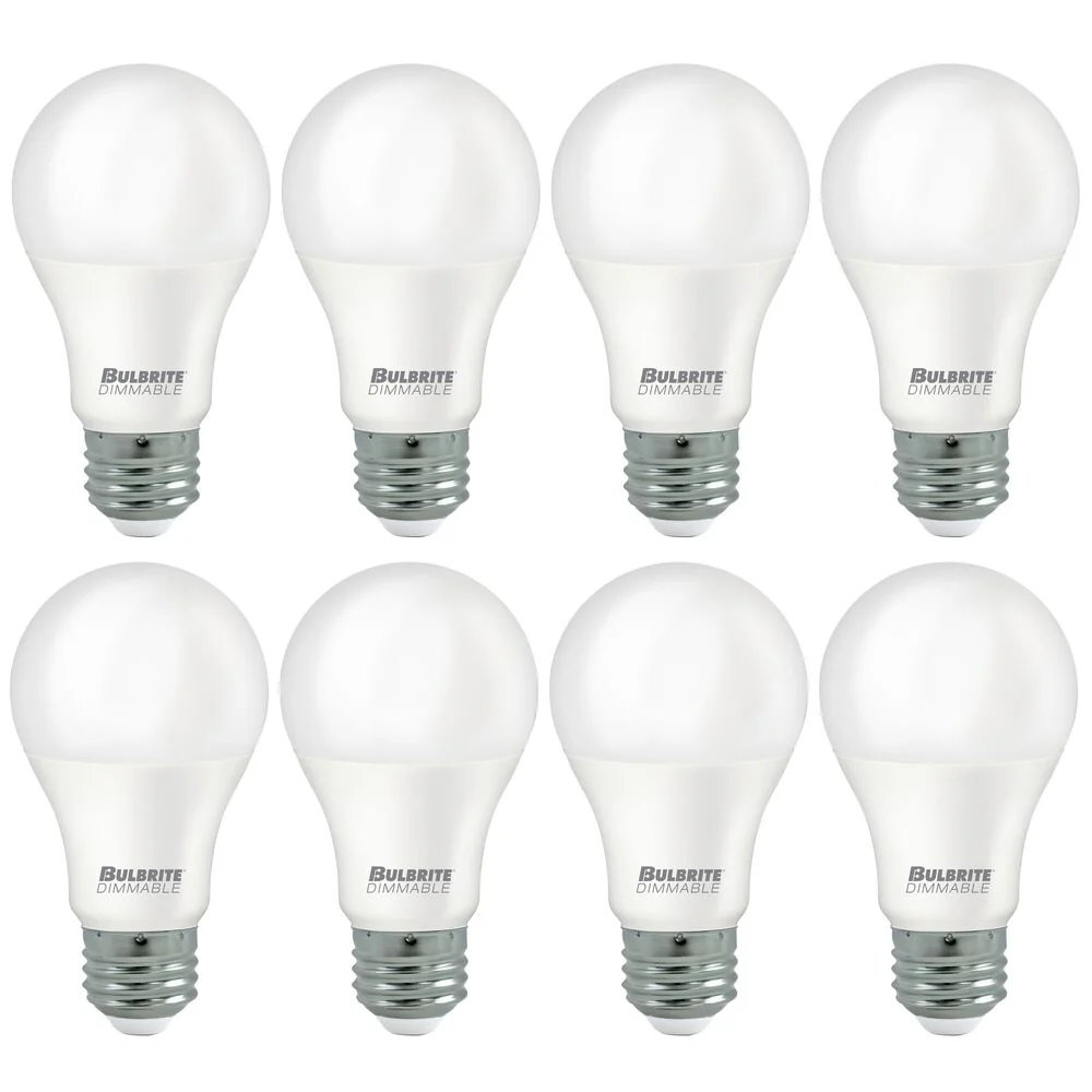 Bulbrite Pack of (8) 9 Watt Frost A19 LED Light Bulbs with Medium (E26) Base, 5000K Soft Daylight Light, 750 Lumens - Cheap-Us