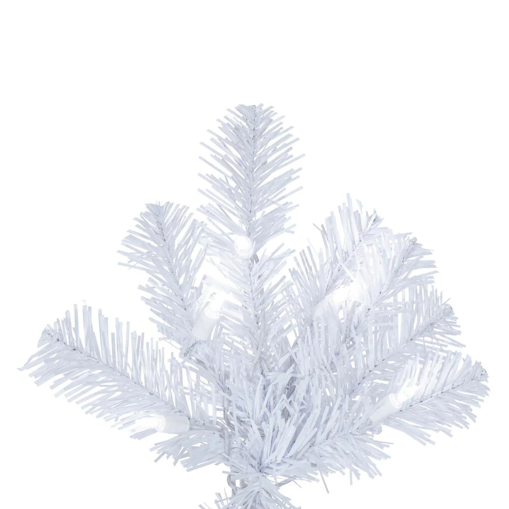 Vickerman 7.5' Crystal White Pine Artificial Christmas Tree with Pure White LED Lights - Cheap-Us