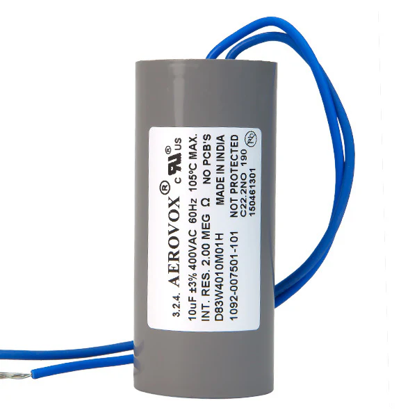 400VAC - Dry Film Capacitor - 10uf - Plastic Round Case For use with 175W Metal Halide Ballasts - Aerovox D83W4010M01H - Cheap-Us