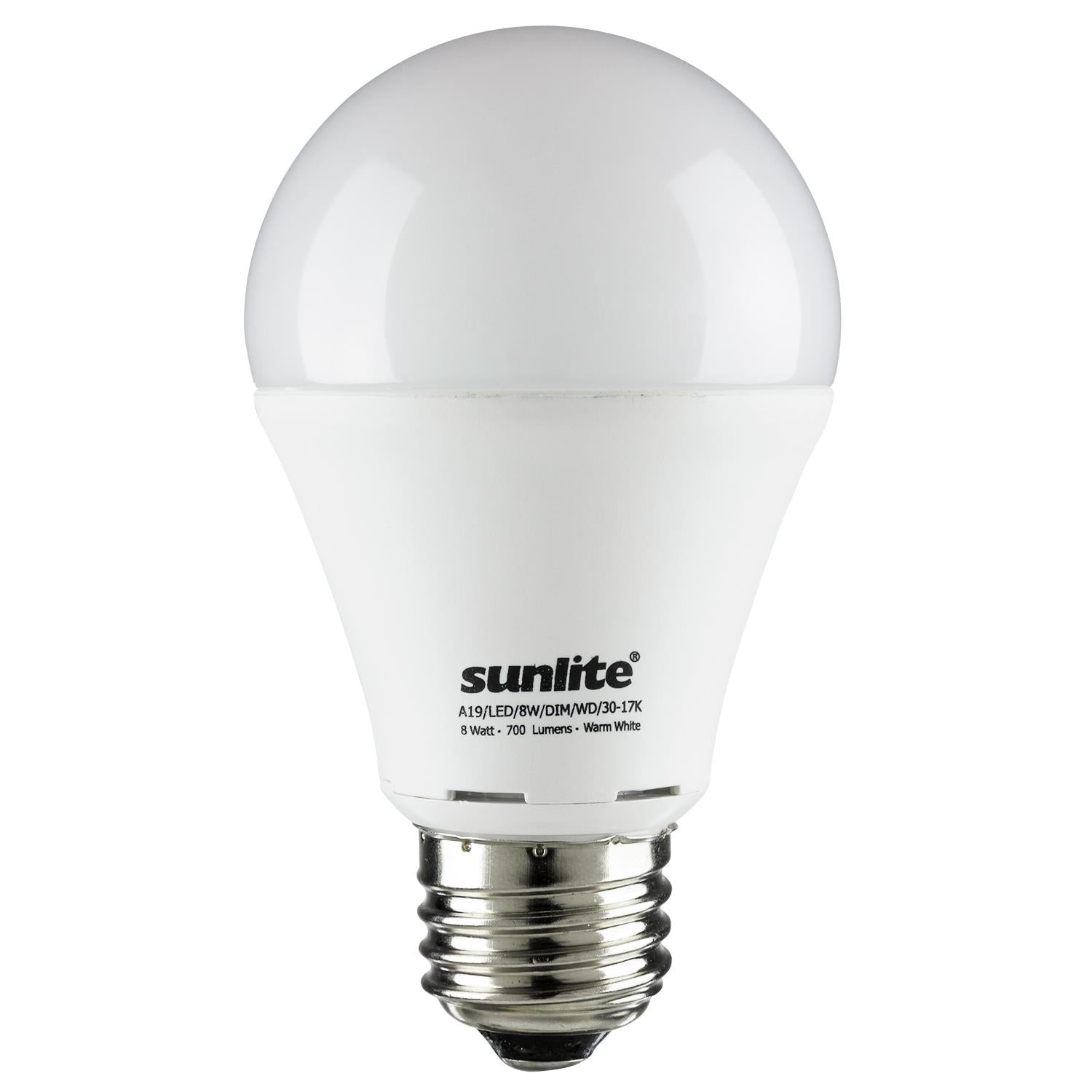 Sunlite LED A19 Hospitality Series 8W (40W Equivalent) Light Bulb Medium (E26) Base, Warm White - Cheap-Us