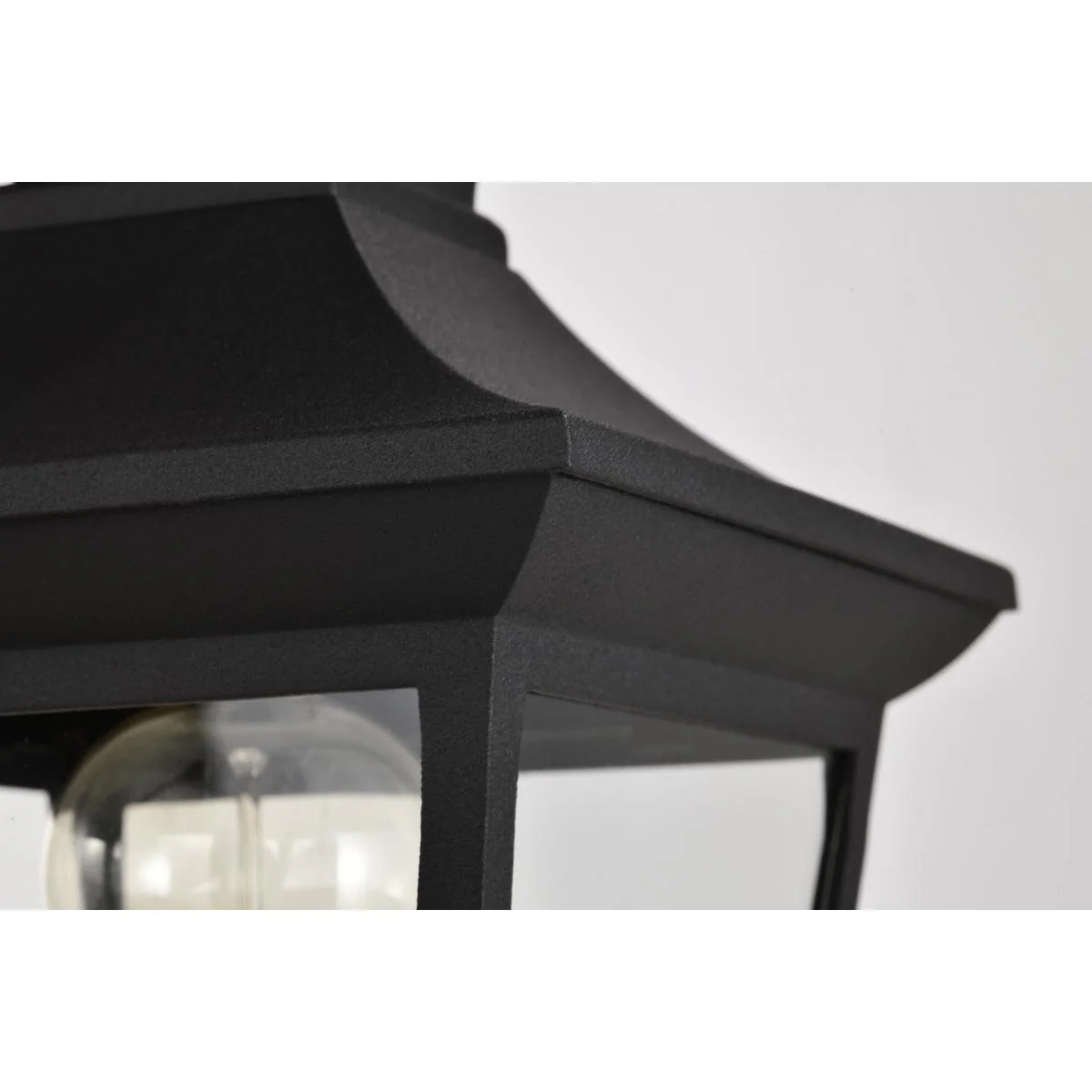 60-5745 JASPER 1LT OUTDOOR POST Jasper Collection Outdoor 14 inch Post Light Pole Lantern; Matte Black Finish with Clear Glass - Cheap-Us