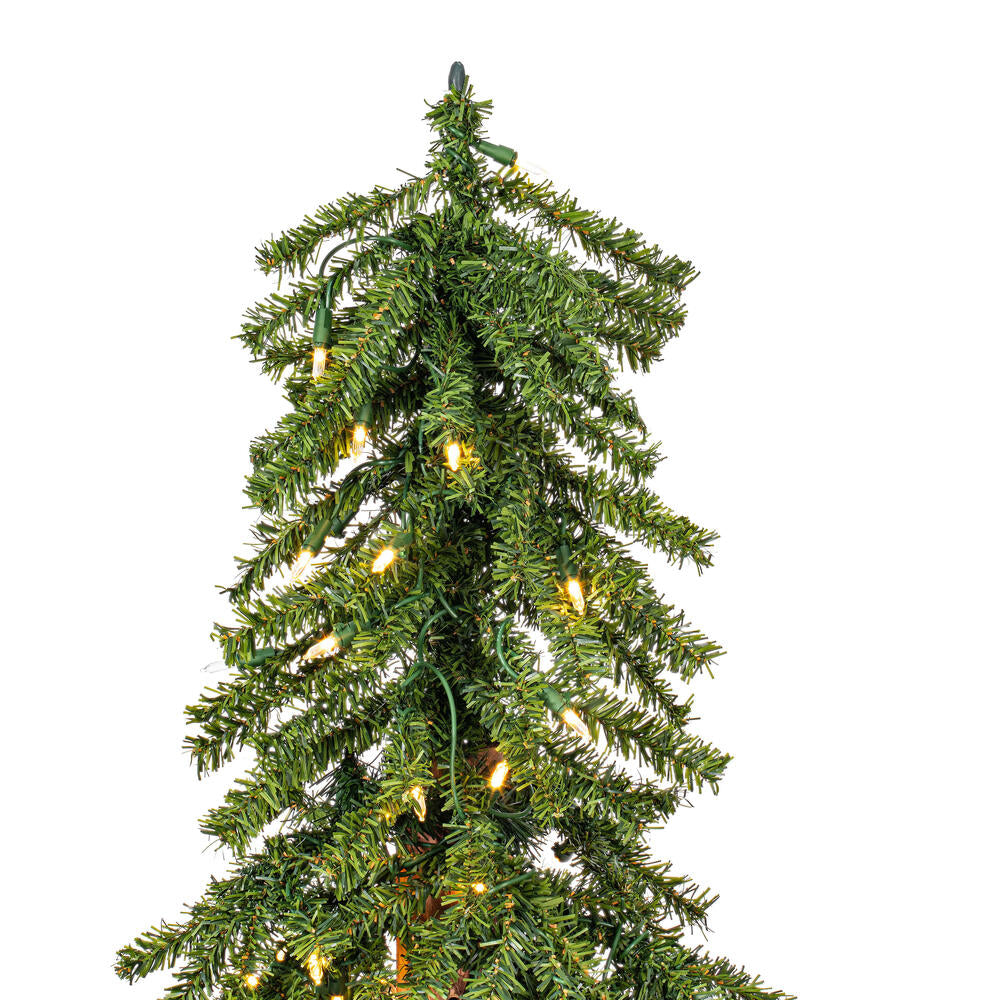 Vickerman 4' 5' 6' Natural Bark Alpine Artificial Christmas Tree Set Warm White Dura-lit LED Lights - Cheap-Us