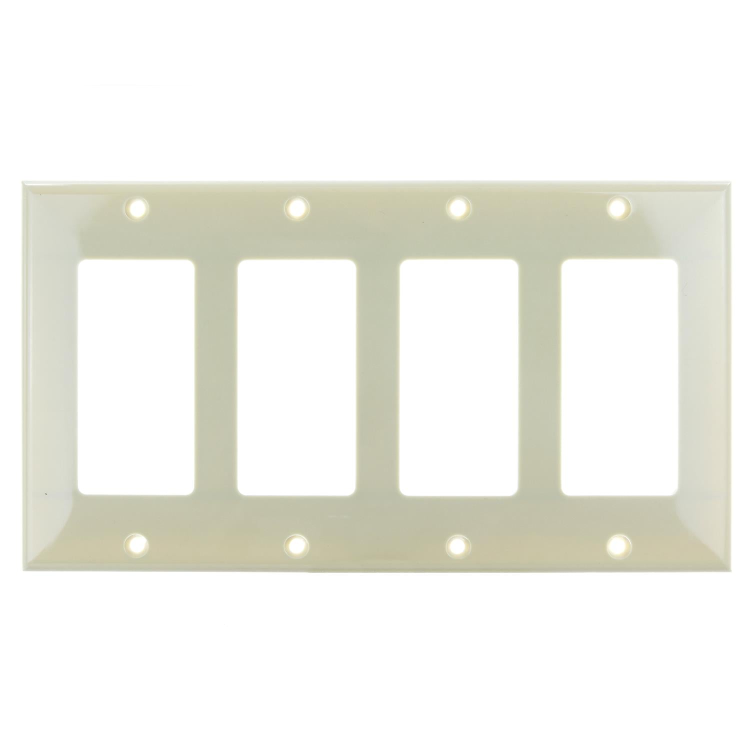 Sunlite E304/I 4 Gang Decorative Switch and Receptacle Plate, Ivory - Cheap-Us