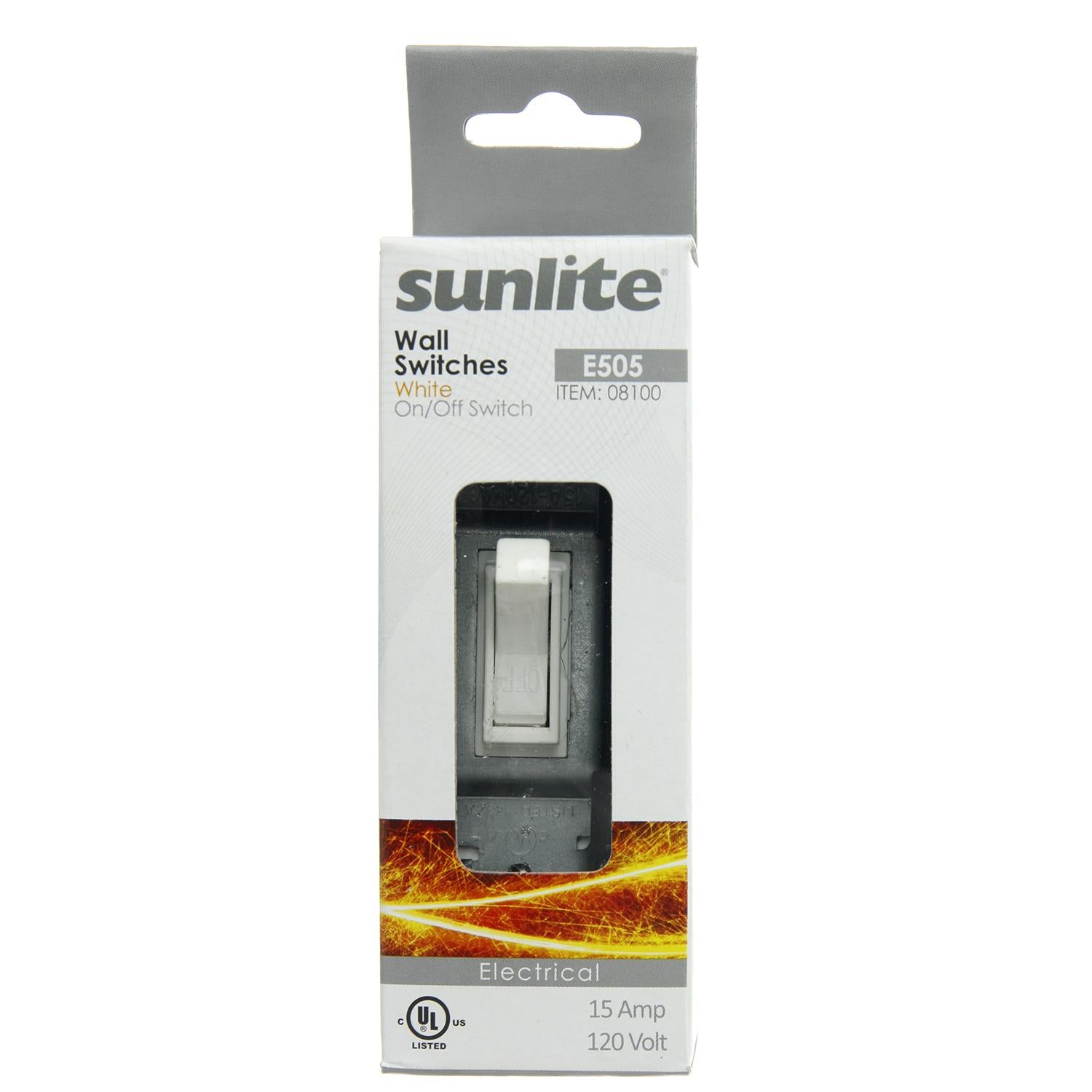 Sunlite E505 On/Off Grounded Toggle Switch, White - Cheap-Us