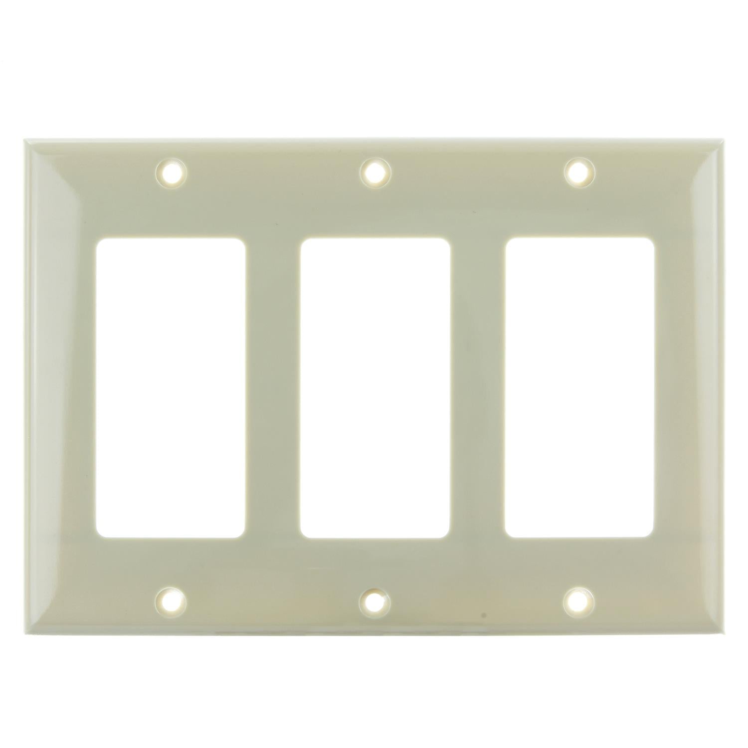 Sunlite E303/I 3 Gang Decorative Switch and Receptacle Plate, Ivory - Cheap-Us