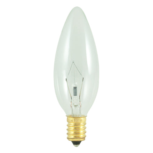 Bulbrite 25CTC/E14 25 Watt Incandescent B10 Torpedo Chandelier Bulb , European Base, Clear - Cheap-Us