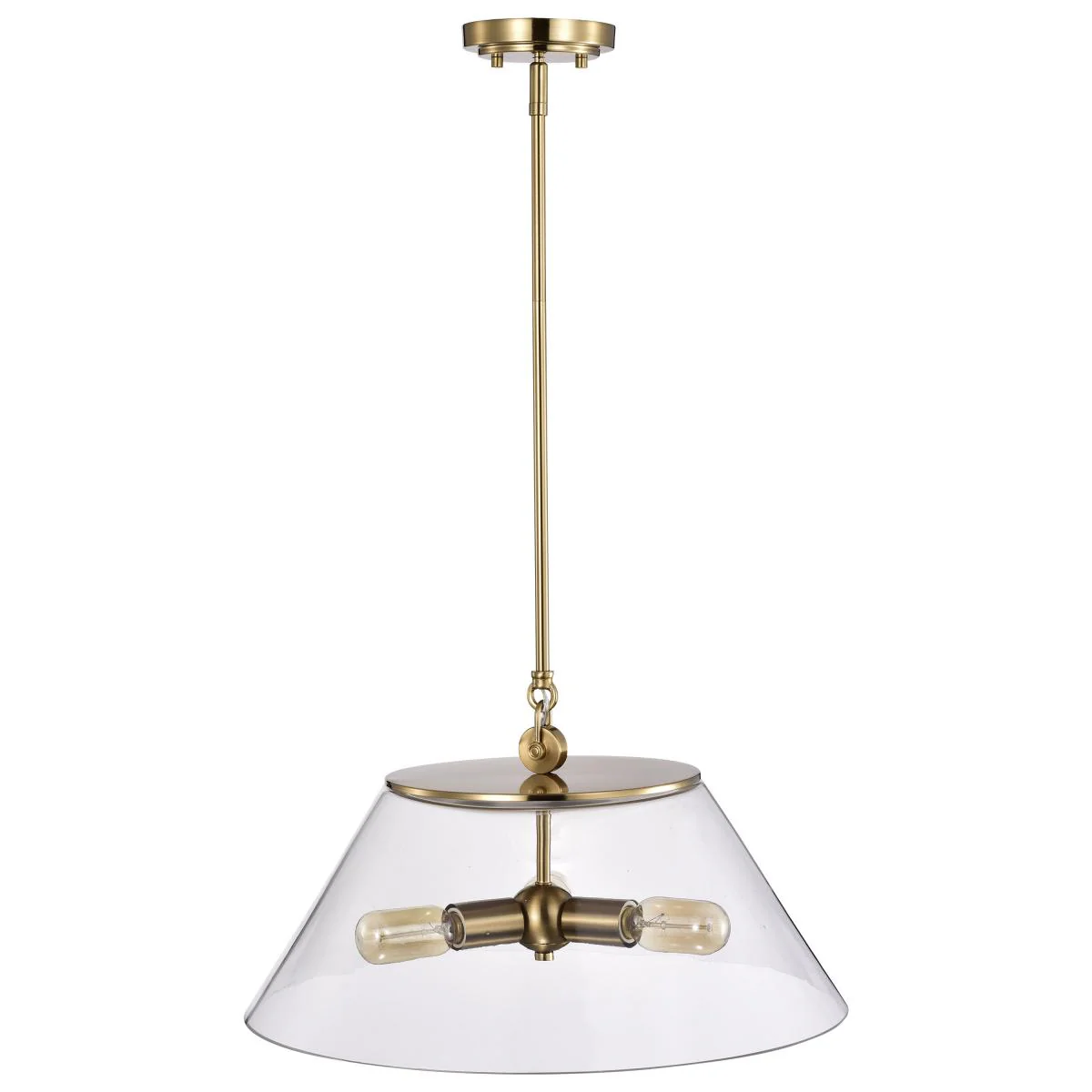 60-7416 DOVER 3 LIGHT LARGE PENDANT Dover; 3 Light; Large Pendant; Vintage Brass with Clear Glass - Cheap-Us