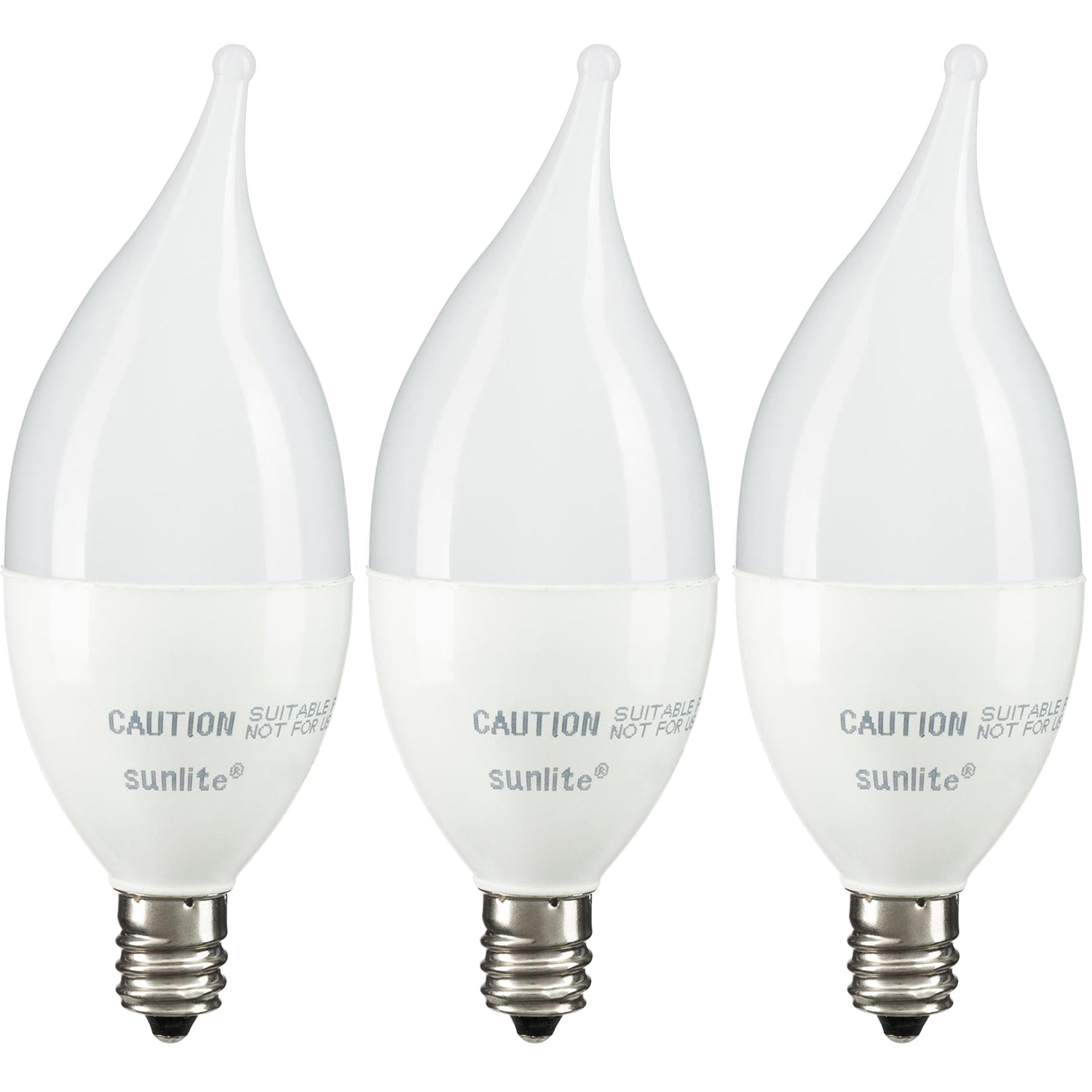 Sunlite CFF/LED/7W/E12/FR/DIM/ES/27K LED 7W (60W Replacement) Flame Tip Frosted Chandelier Light Bulbs, Candelabra Screw (E12) Base, 2700K Warm White - Cheap-Us