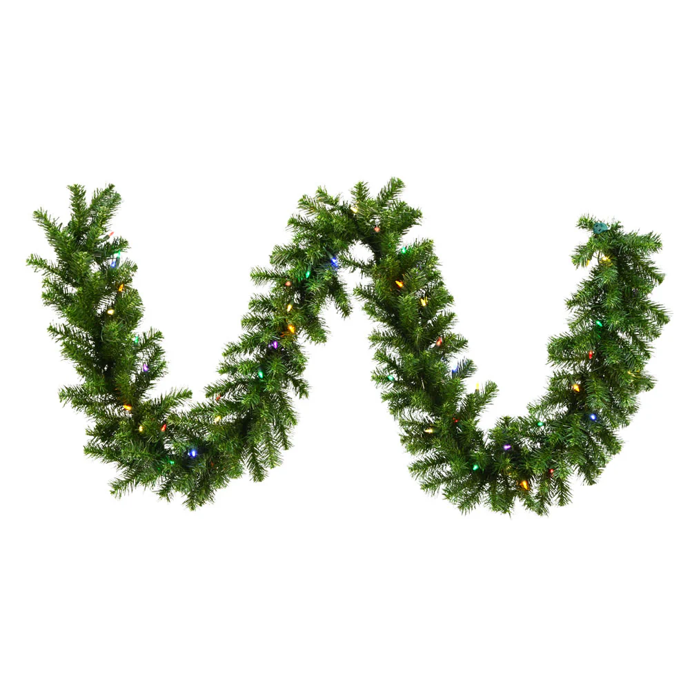 Vickerman 9' Douglas Fir Artificial Christmas Garland Multi-Colored LED Lights - Cheap-Us