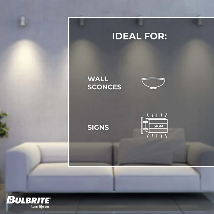 BULBRITE INCANDESCENT T7 CANDELABRA SCREW (E12) 15W DIMMABLE LIGHT BULB 2700K/WARM WHITE 25PK (706115) - Cheap-Us