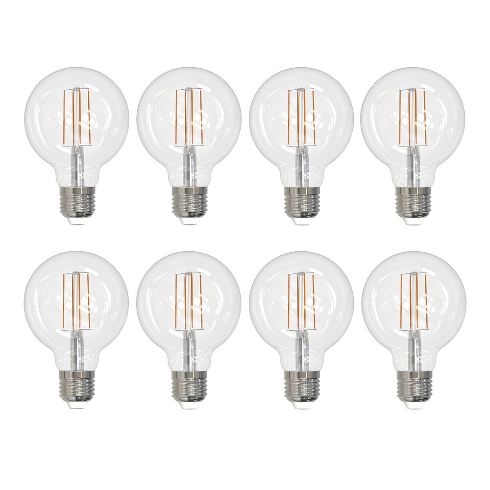 Bulbrite Pack of (8) 7 Watt Dimmable CLEAR Filament G25 Medium (E26) LED Bulb - 800 Lumens, 4000K, and 80 CRI - Cheap-Us