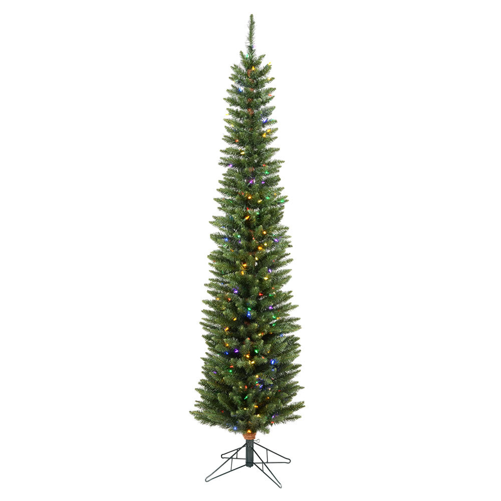 Vickerman 6.5' Durham Pole Pine Artificial Christmas Tree Multi-Colored LED Dura-lit Lights - Cheap-Us