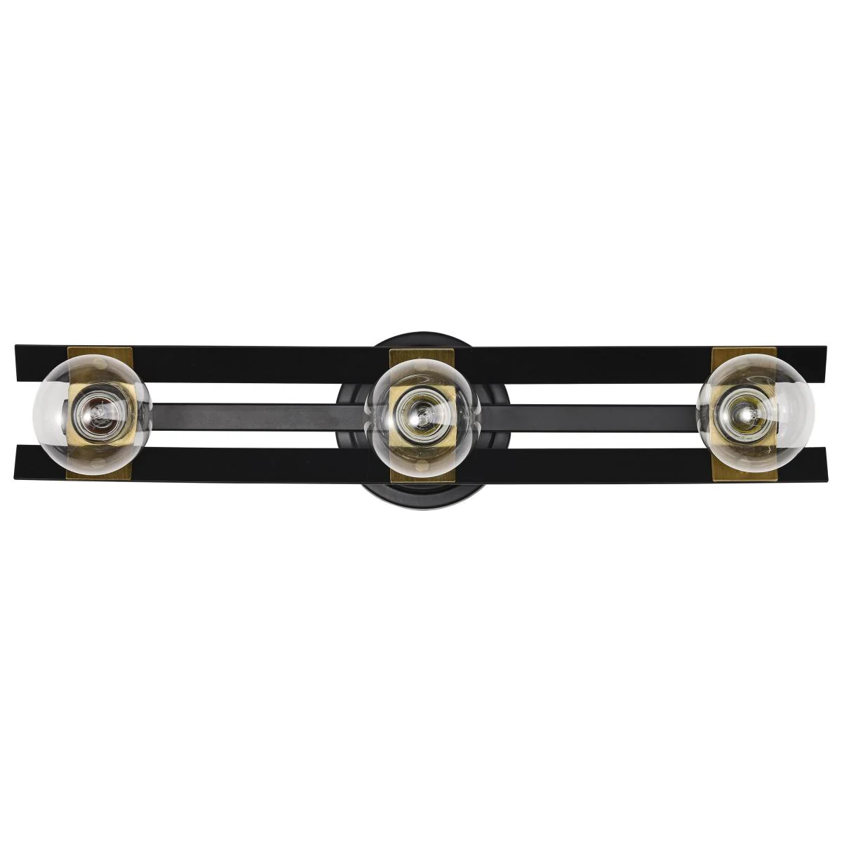 60-7865 MARSDEN 3 LIGHT VANITY Marsden 3 Light Vanity; Matte Black and Natural Brass Finish - Cheap-Us