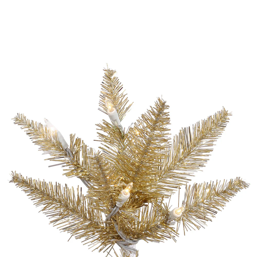 Vickerman 4.5' Champagne Fir Artificial Christmas Tree Warm White Dura-lit LED Lights - Cheap-Us