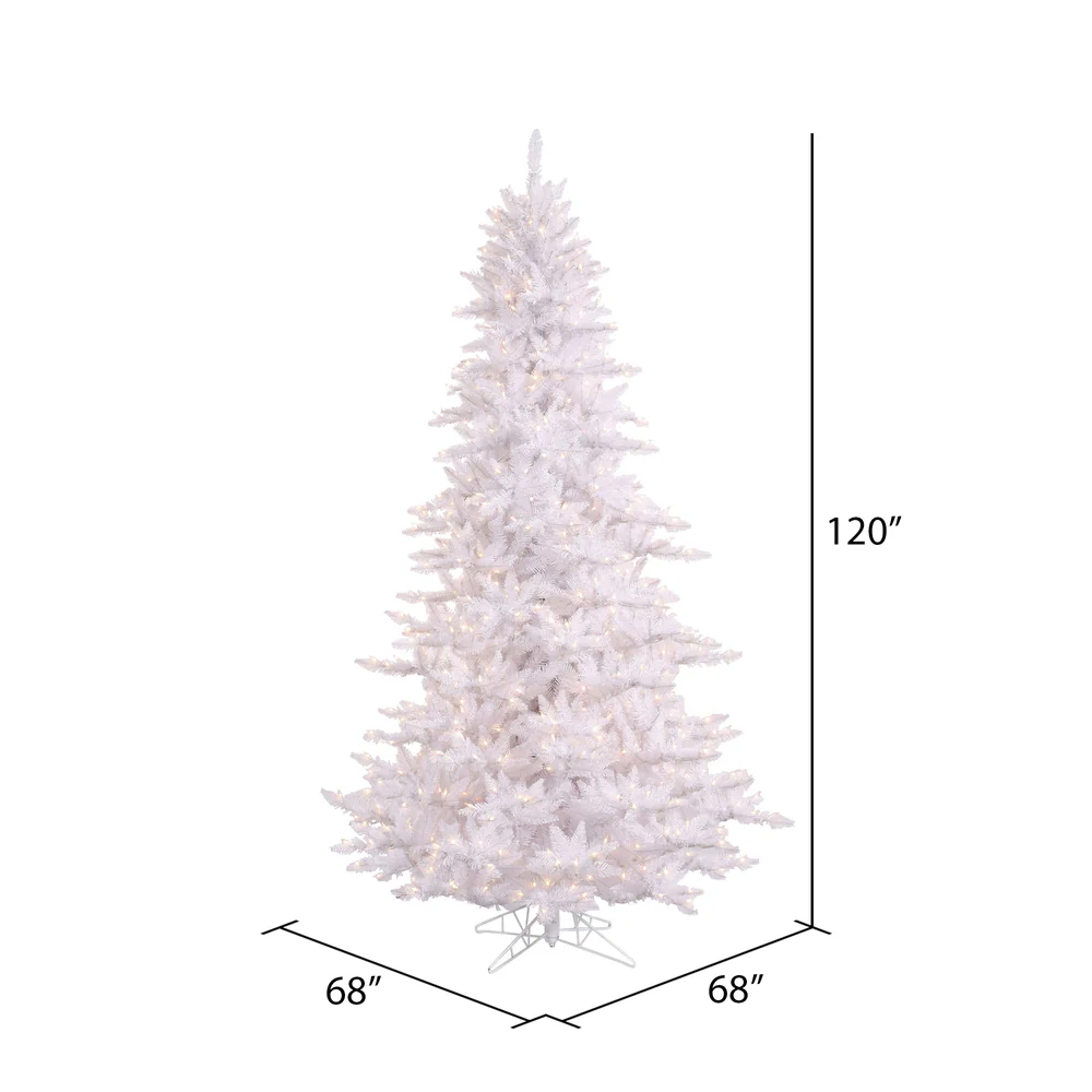 Vickerman 10' White Fir Artificial Christmas Tree Warm White Dura-lit LED Lights - Cheap-Us