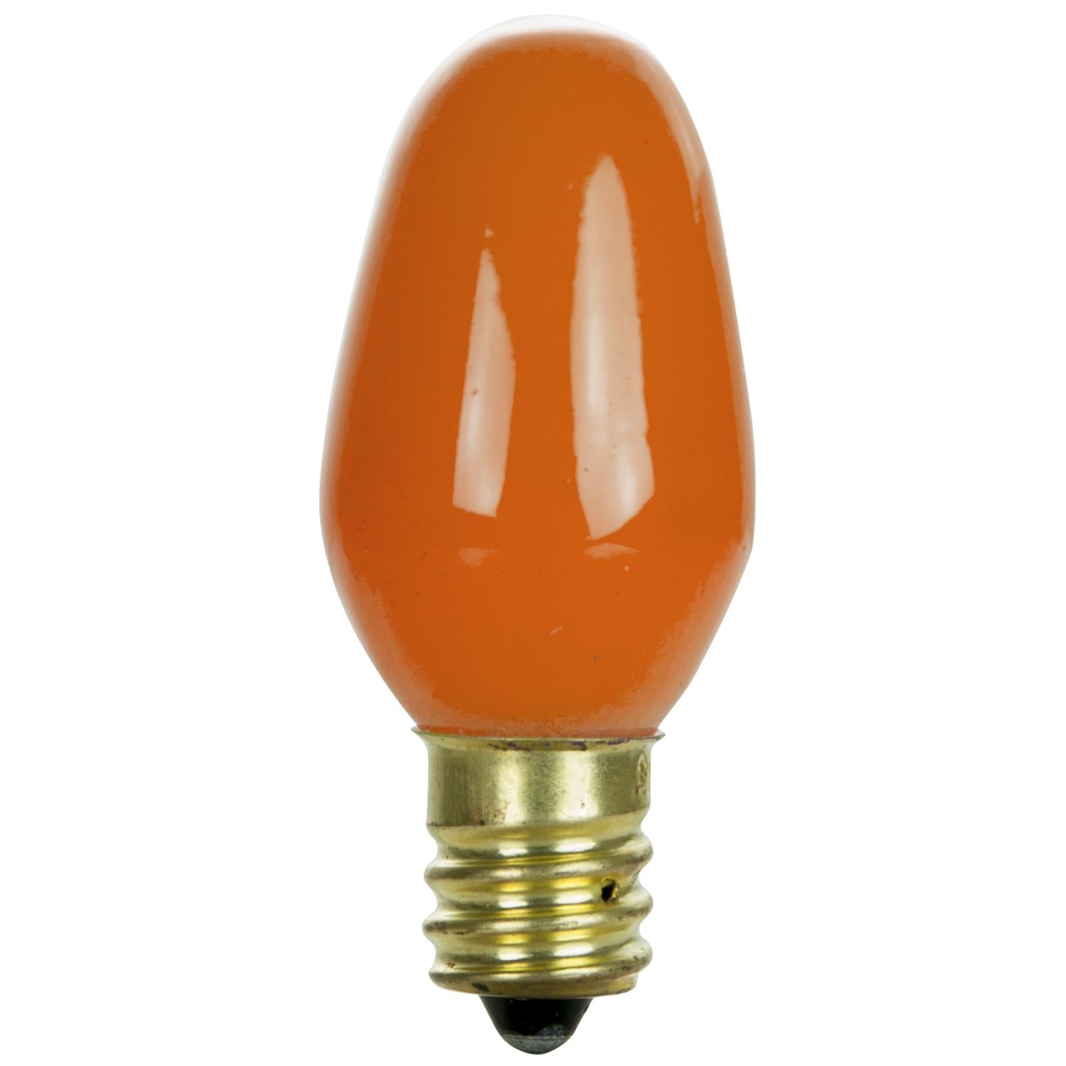 4 Pack Sunlite 7 Watt C7 Colored Night Light, Candelabra Base, Ceramic Orange - Cheap-Us