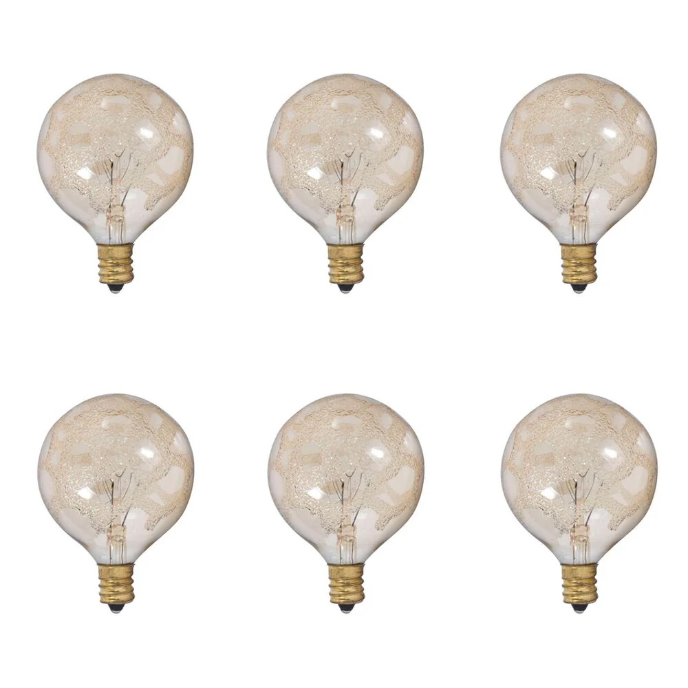 Bulbrite Pack of (6) 40 Watt Dimmable Amber Marble Finish G16.5 Candelabra (E12) Incandescent Bulb - Cheap-Us