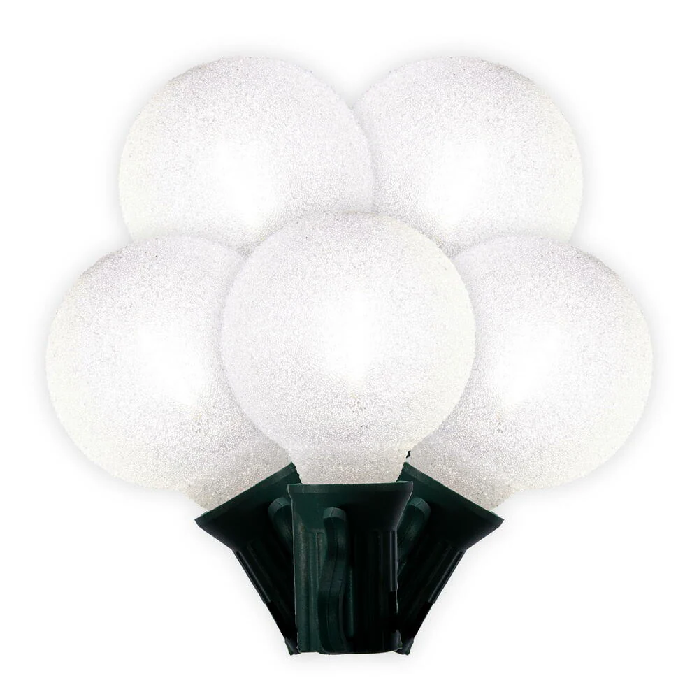 Vickerman 12 Lights x 12' Pure White LED Iced G40 light set. 12