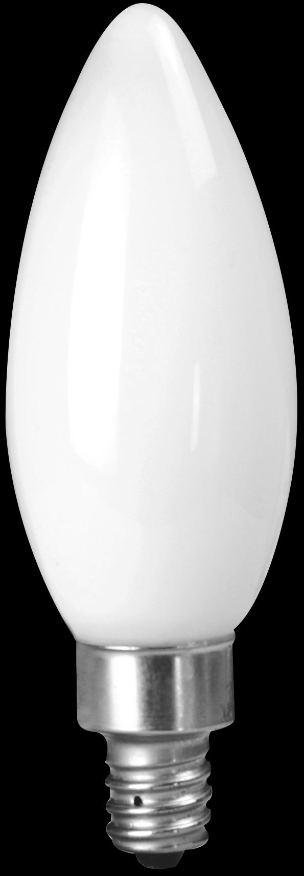 Luxrite LED B11 Torpedo Tip Chandelier Light Bulb, E12 Candelabra Base, 4W, 2700K - Warm White, 400 Lumens, 80 CRI, White Finish, Dimmable (LR21552) - Cheap-Us