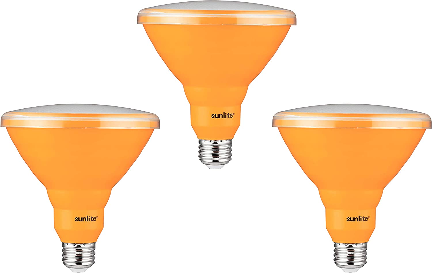 Sunlite 81479 LED PAR38 Colored Recessed Light Bulb, 15 watt (75W Equivalent), Medium (E26) Base, Floodlight, ETL Listed, Amber, Pack of 3 - Cheap-Us