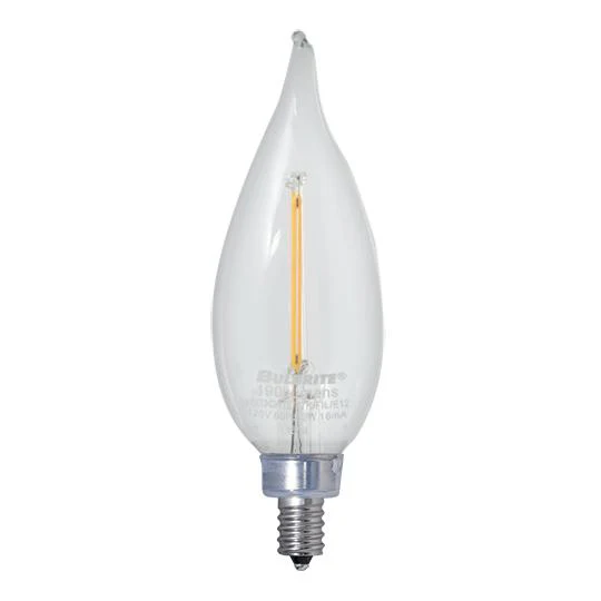 Bulbrite 4.5 Watt Dimmable Clear Filament CA10 Candelabra (E12) LED Bulb - 350 Lumens, 3000K, and 90 CRI - Cheap-Us