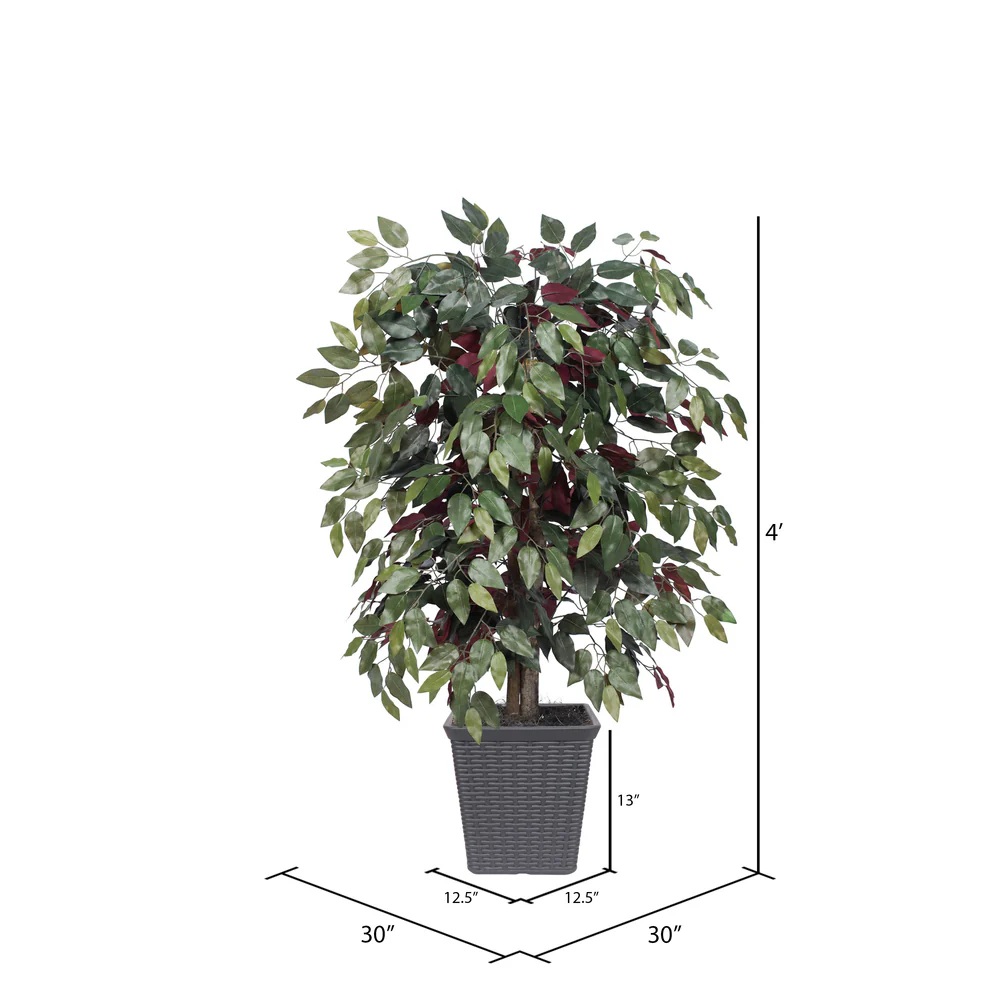 Vickerman 4' Artificial Capensia Bush Gray Square Plastic Container - Cheap-Us