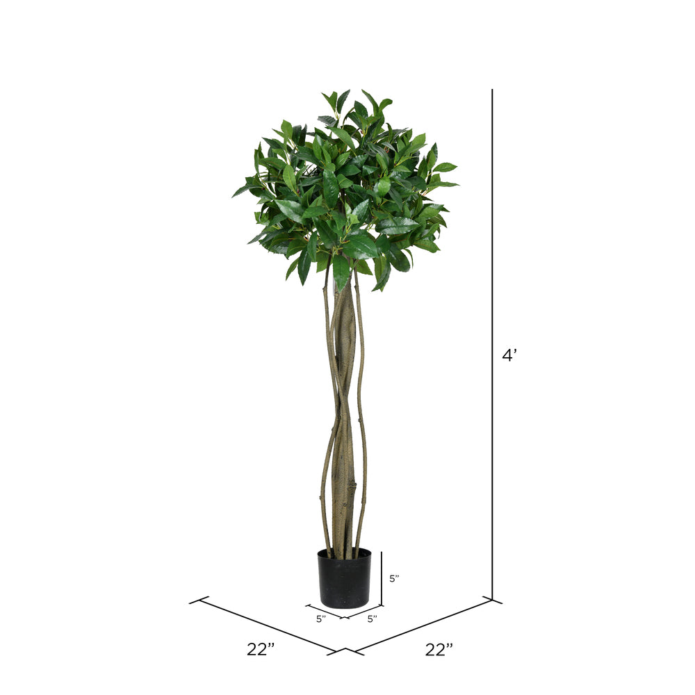 Vickerman 4'  Artificial Potted Bay Leaf Topiary - Cheap-Us
